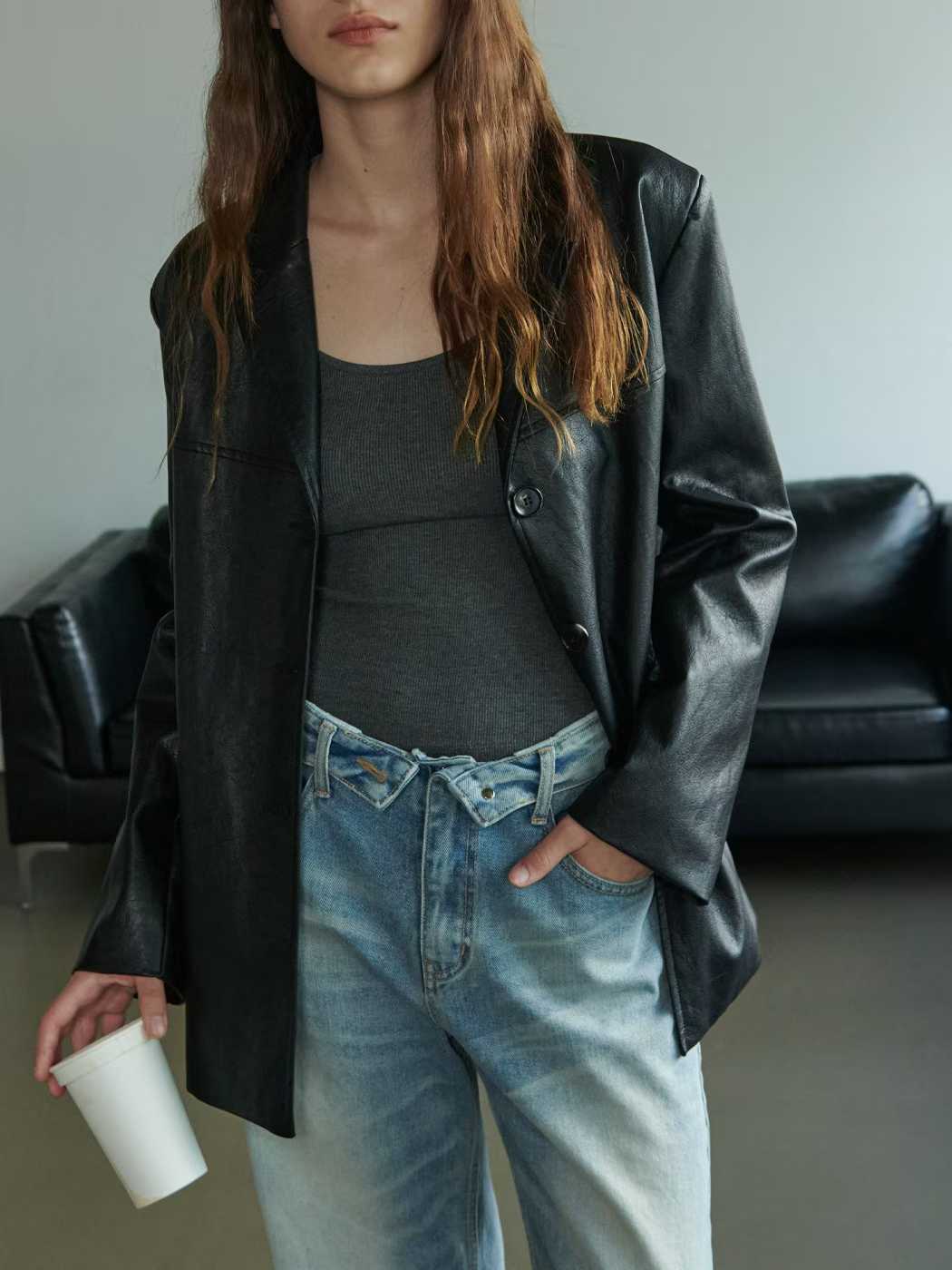 111530 - 90s Leather Jacket (PU)