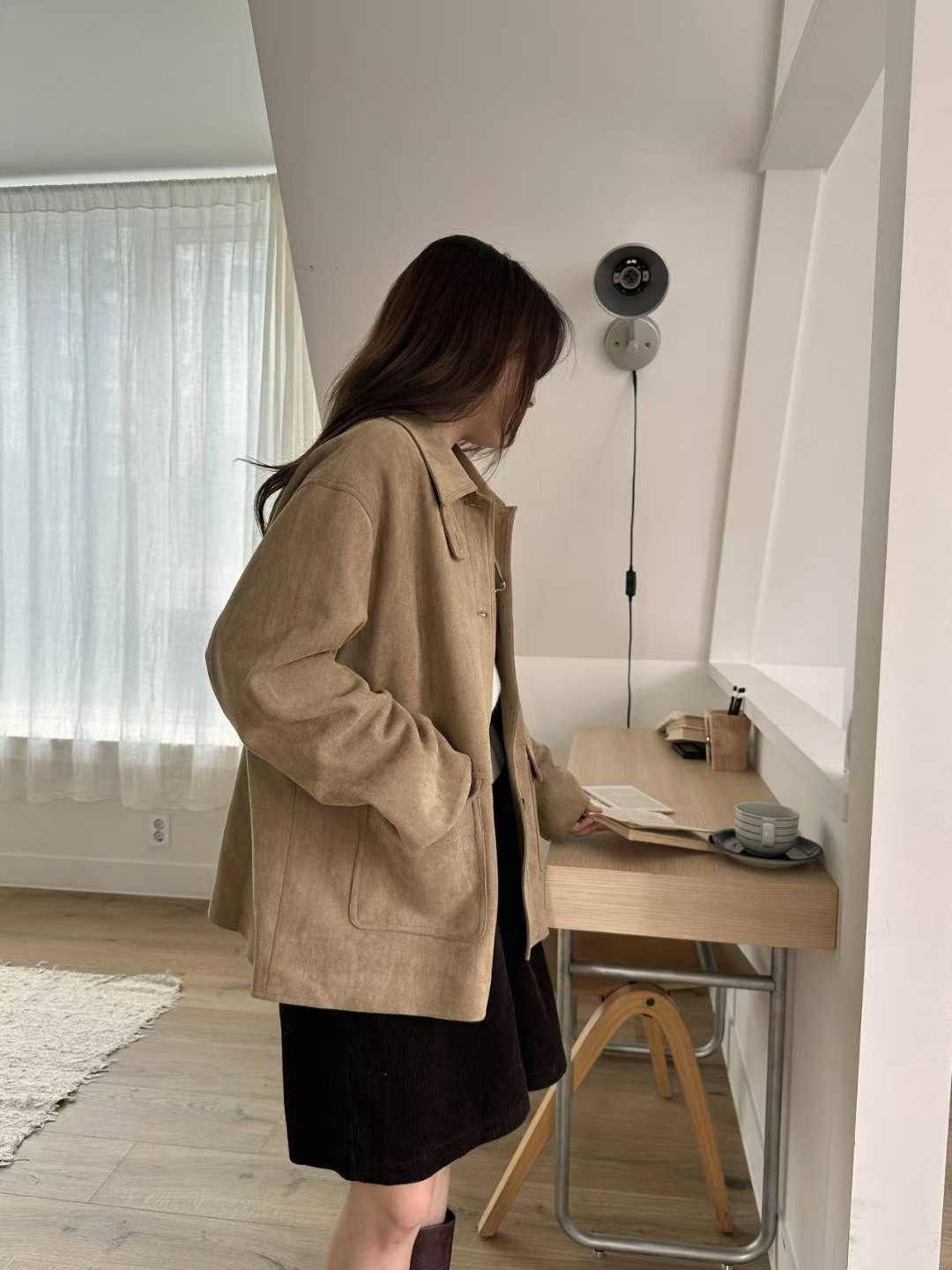 111541 - Faux Suede Autumn Coat