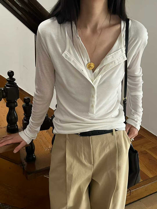 111527 - Layered Button Up Top