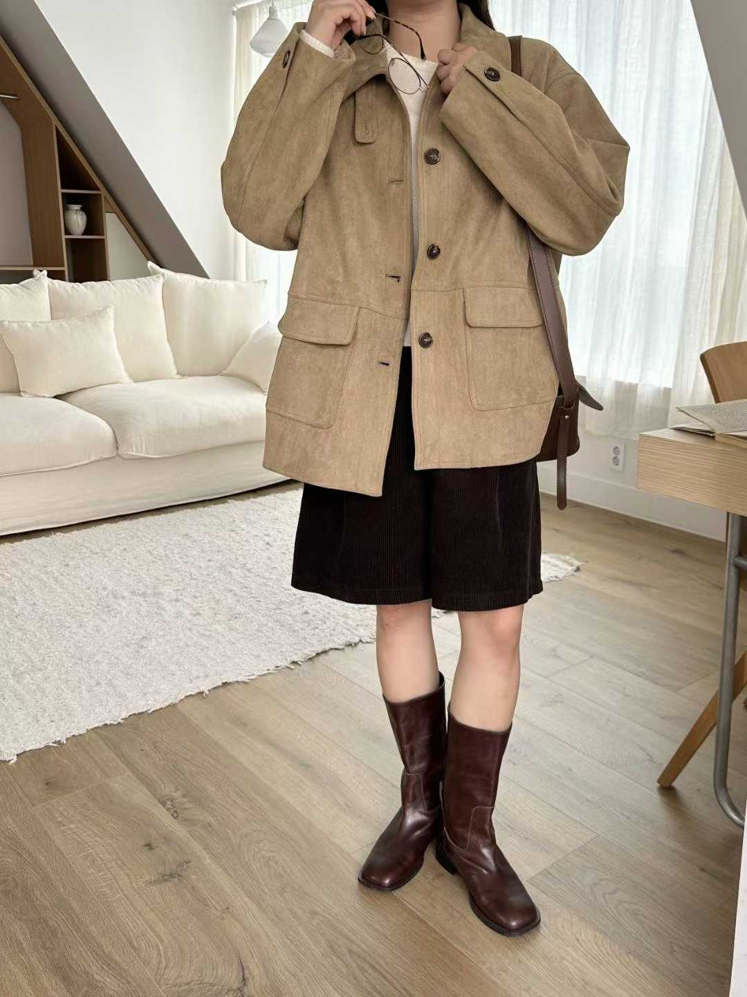 111541 - Faux Suede Autumn Coat