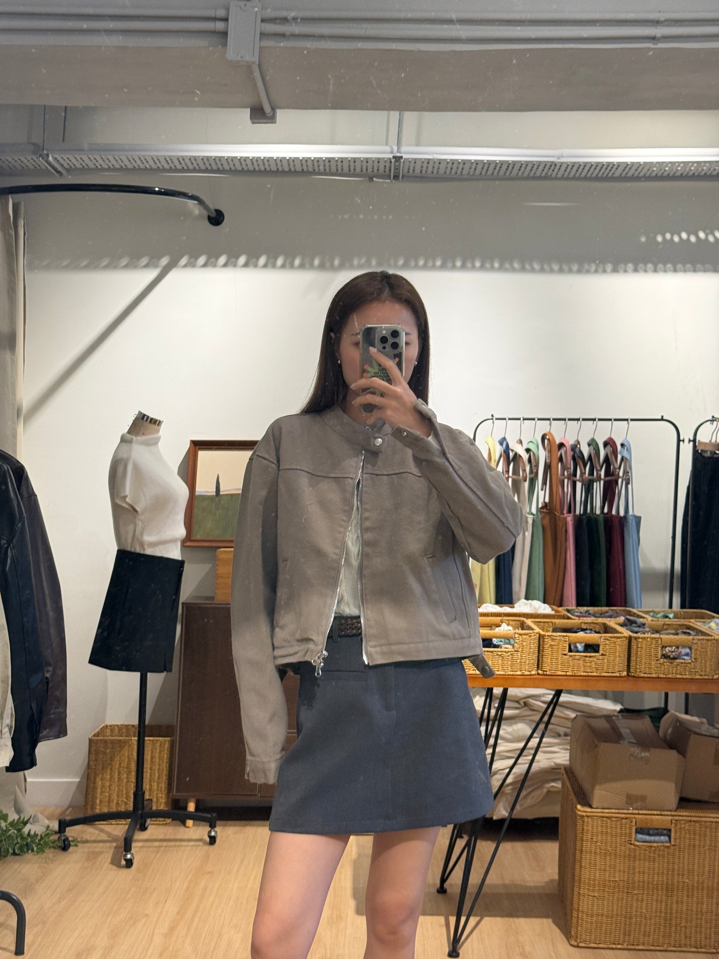 111555 - Washed Biker Jacket