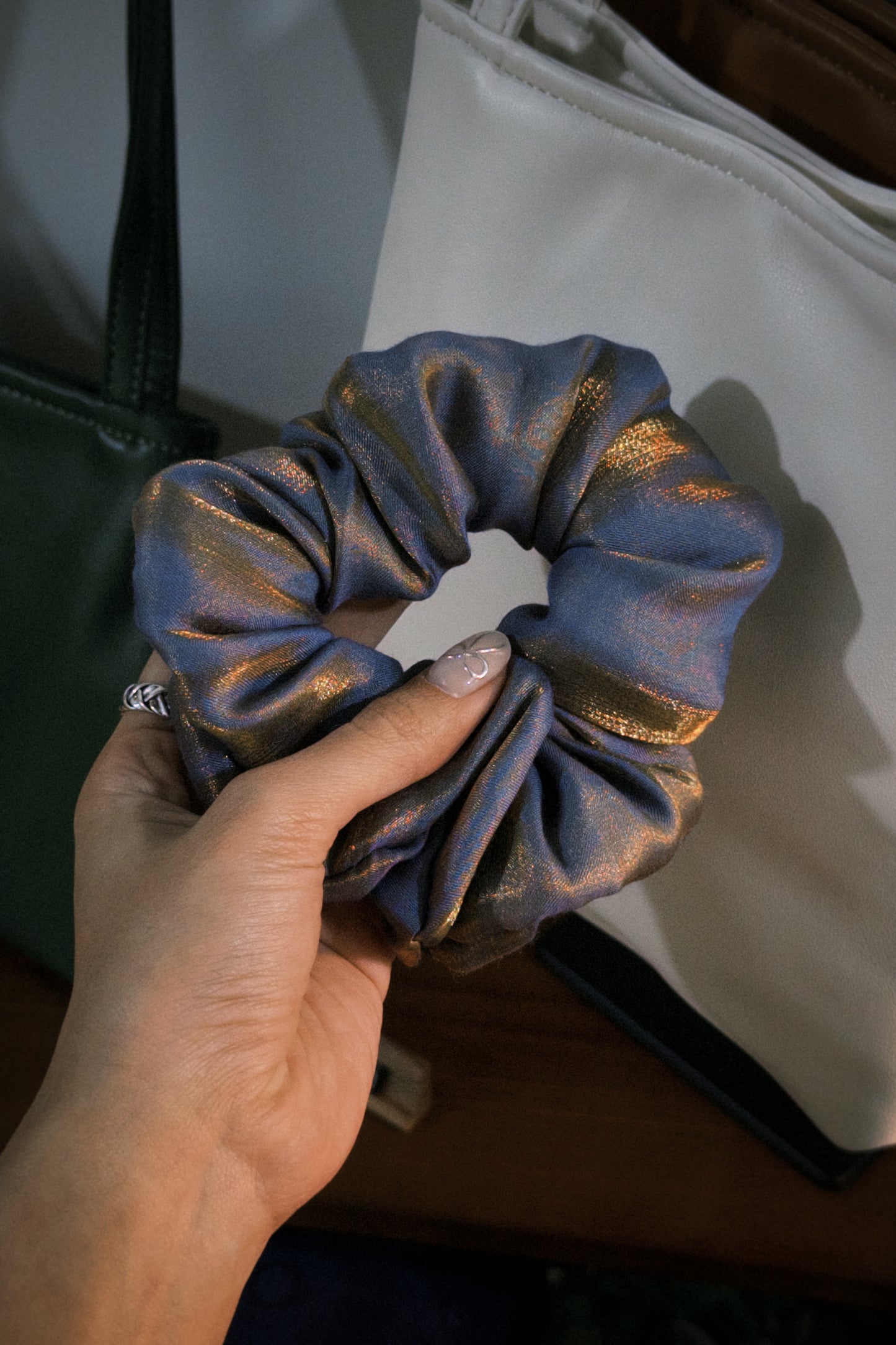 Galaxy Grey Yellow Scrunchie