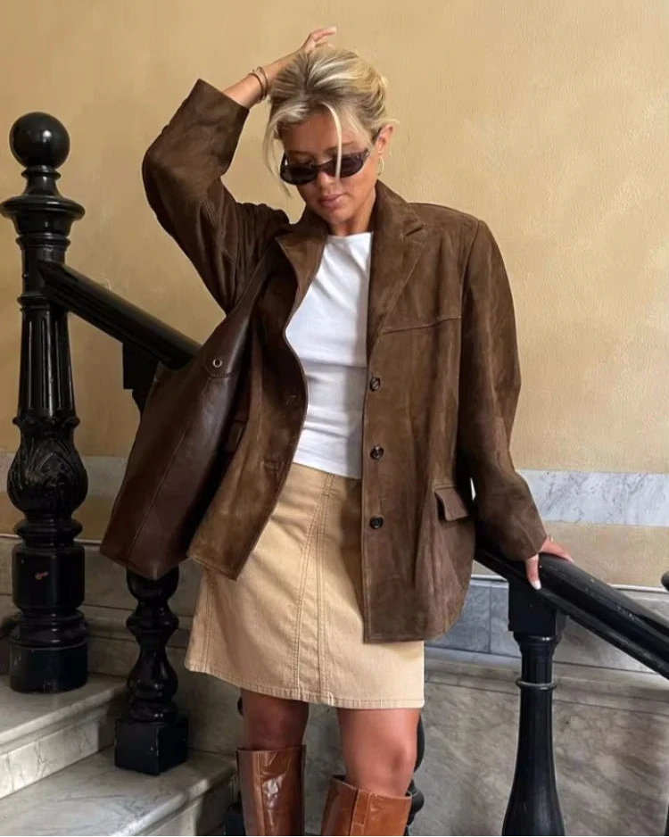 111541 - More About: Faux Suede Autumn Coat