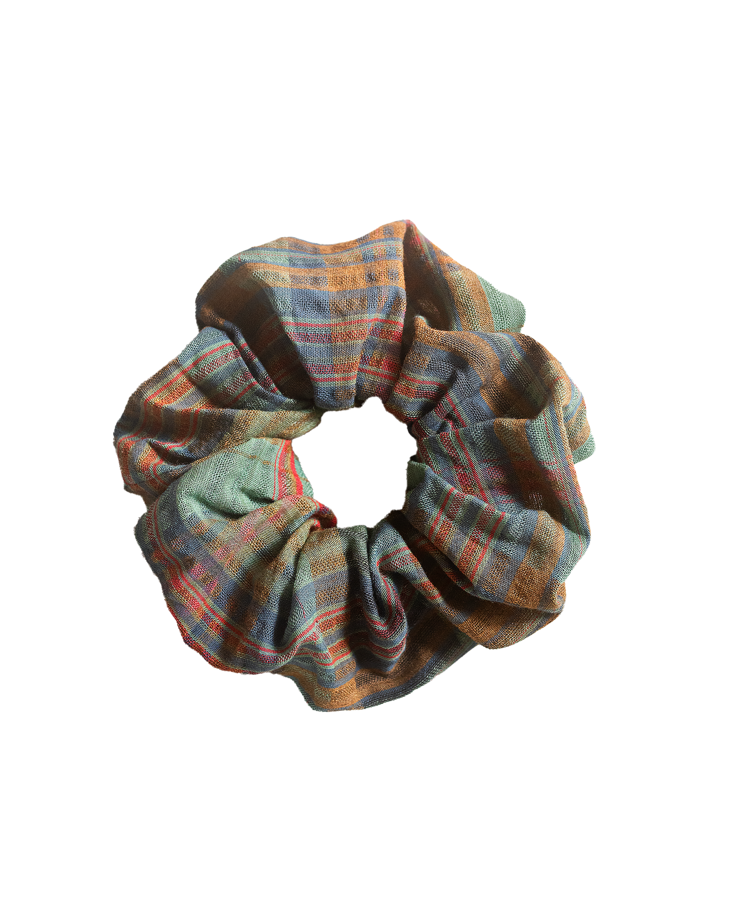 Vintage Brown Striped Scrunchie