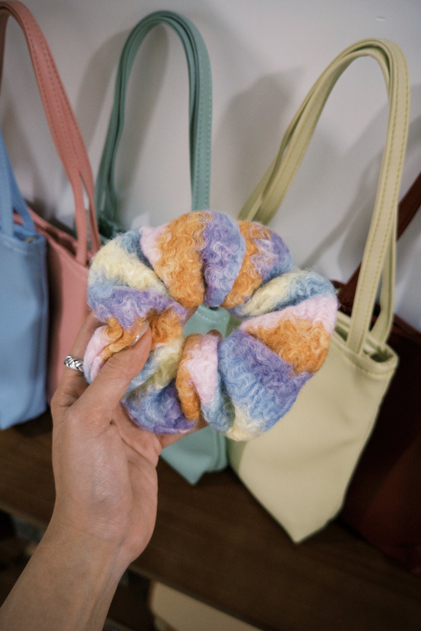 Fluffy Pastel Thick Scrunchie