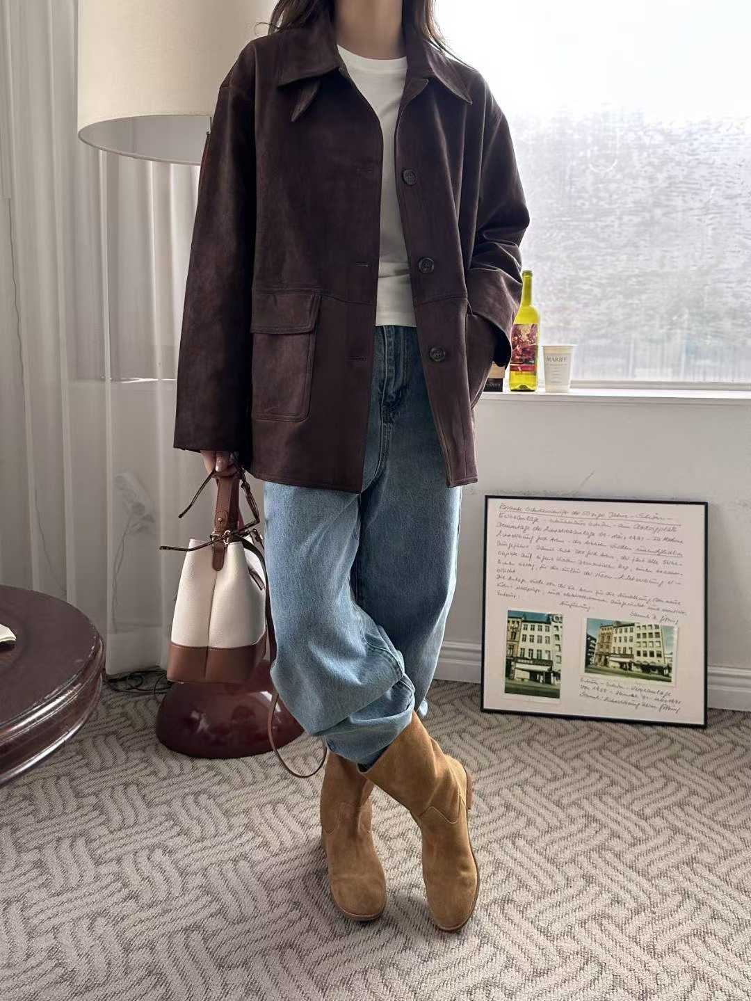 111541 - Faux Suede Autumn Coat