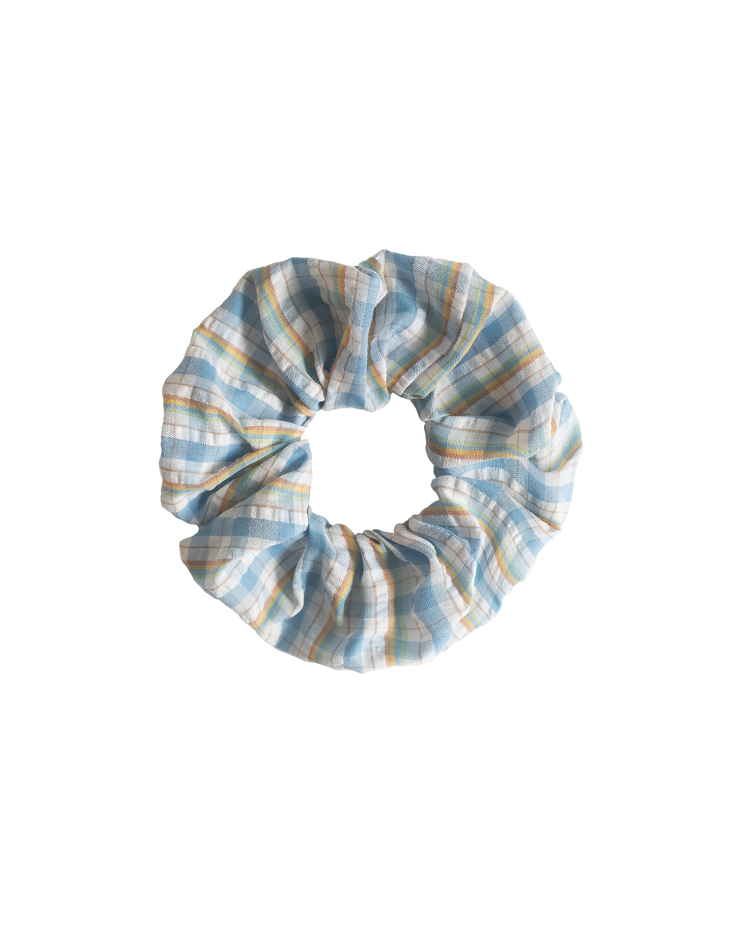 Blue Club Checkered Scrunchie