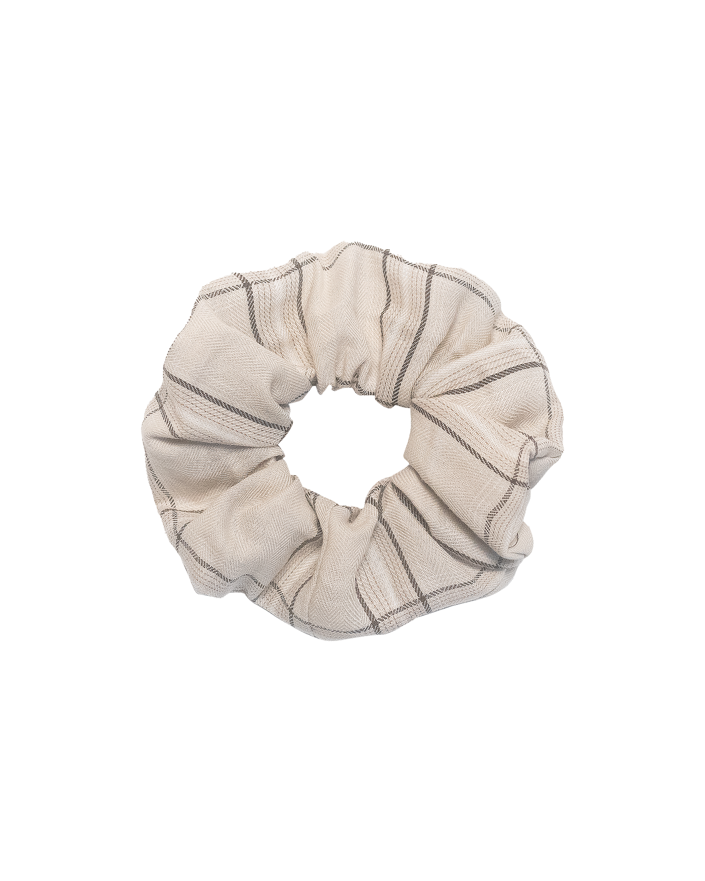 England Beige Checkered Scrunchie