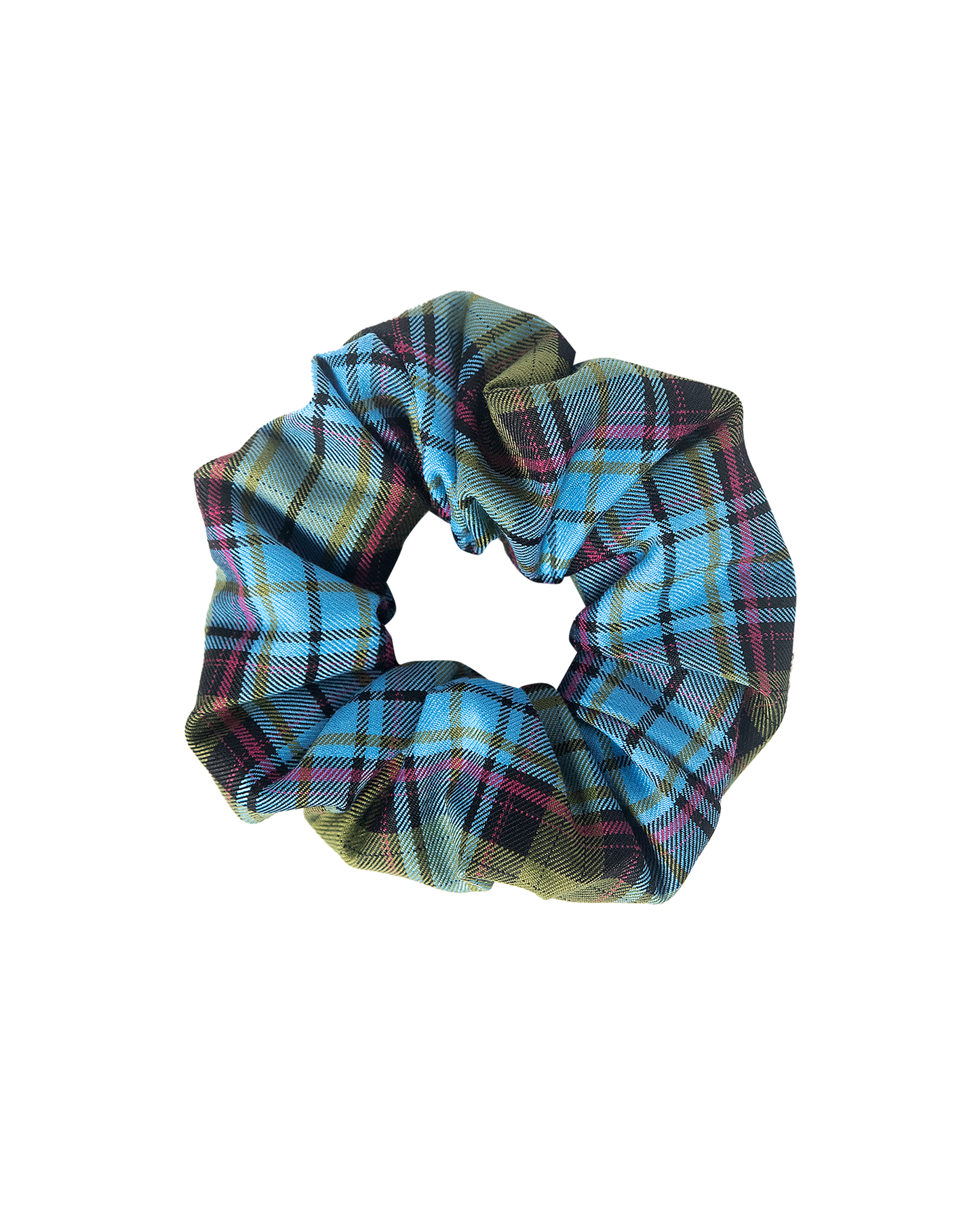 Blue Joyful Checkered Scrunchie