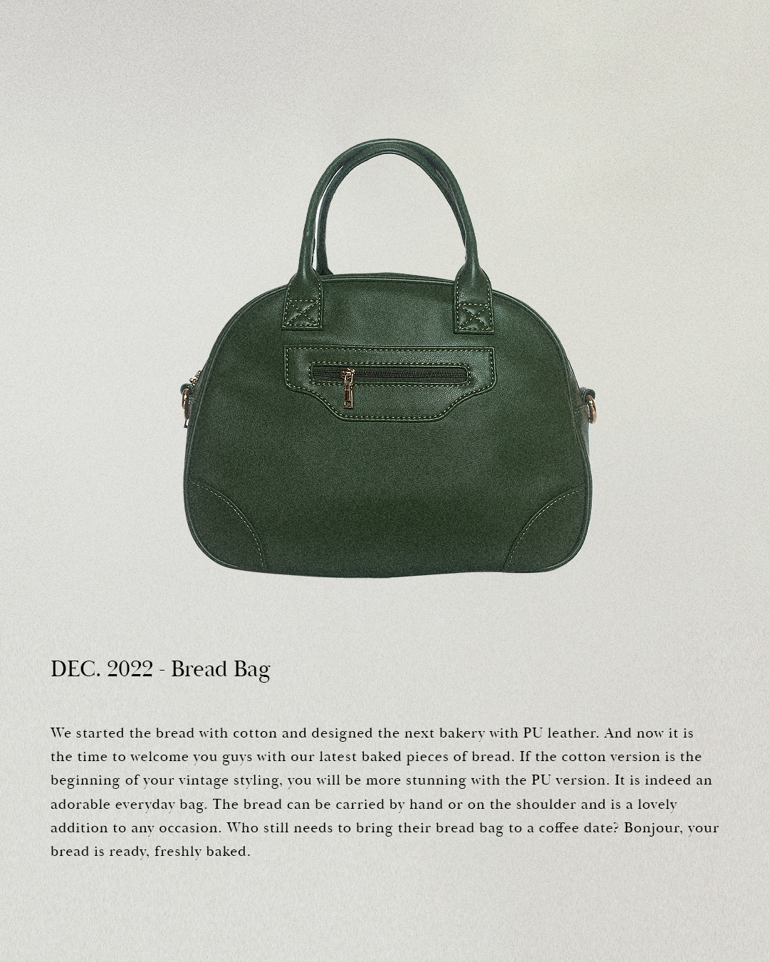 Bread Bag - Pu Leather Olive Army