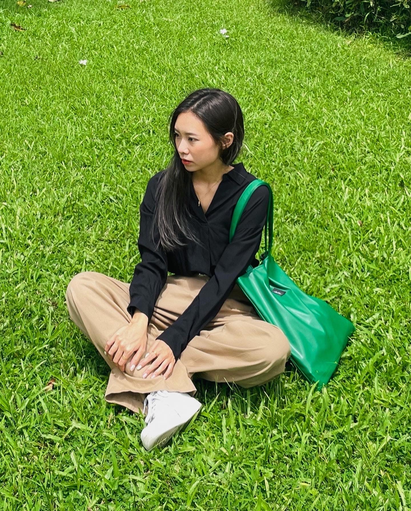 Square Tote - PU leather Bright Green