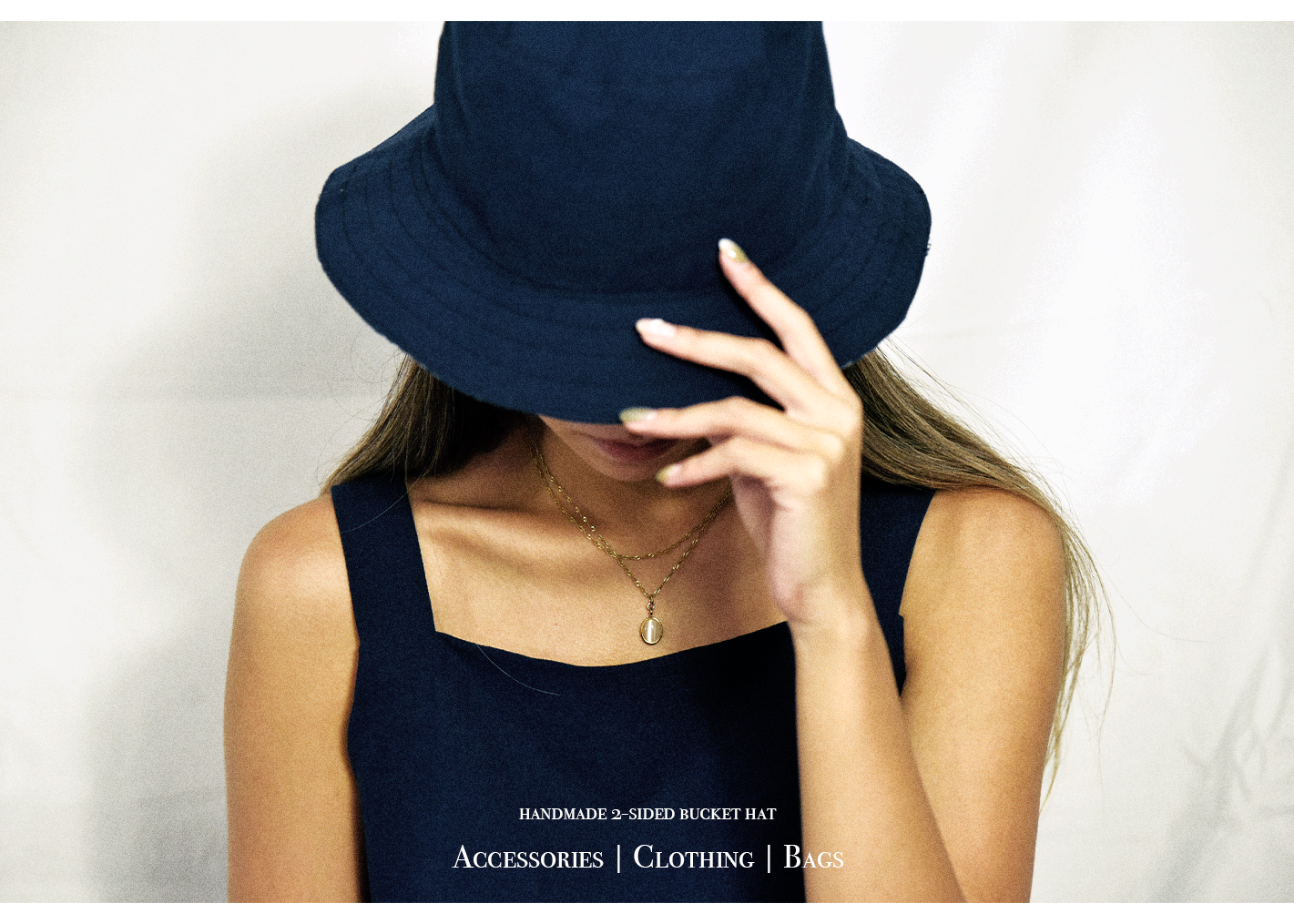2-Sided Bucket Hat - Navy Gingham
