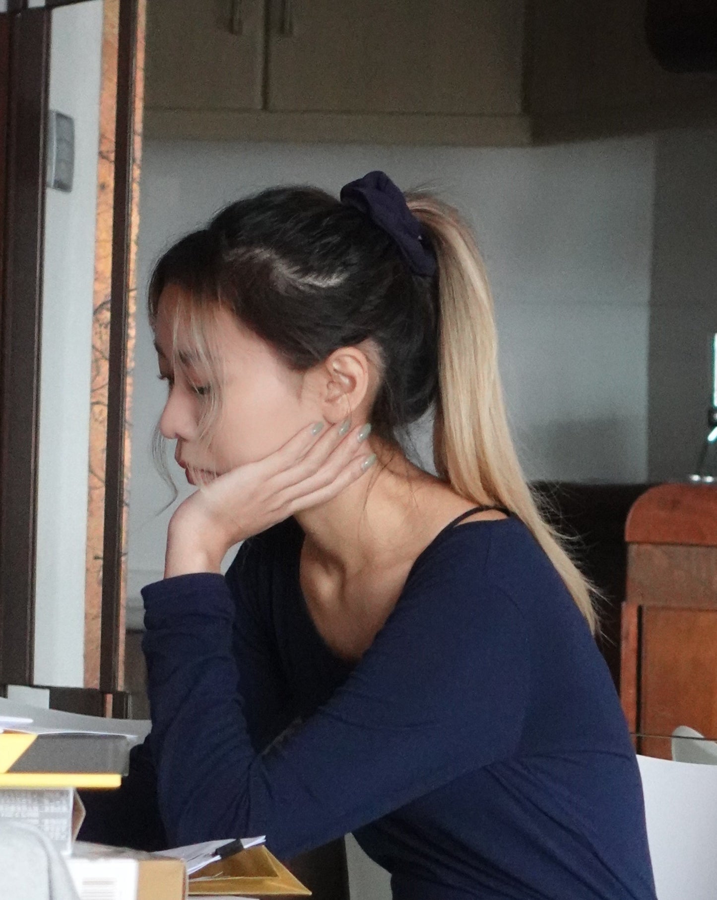 Soft Navy Scrunchie