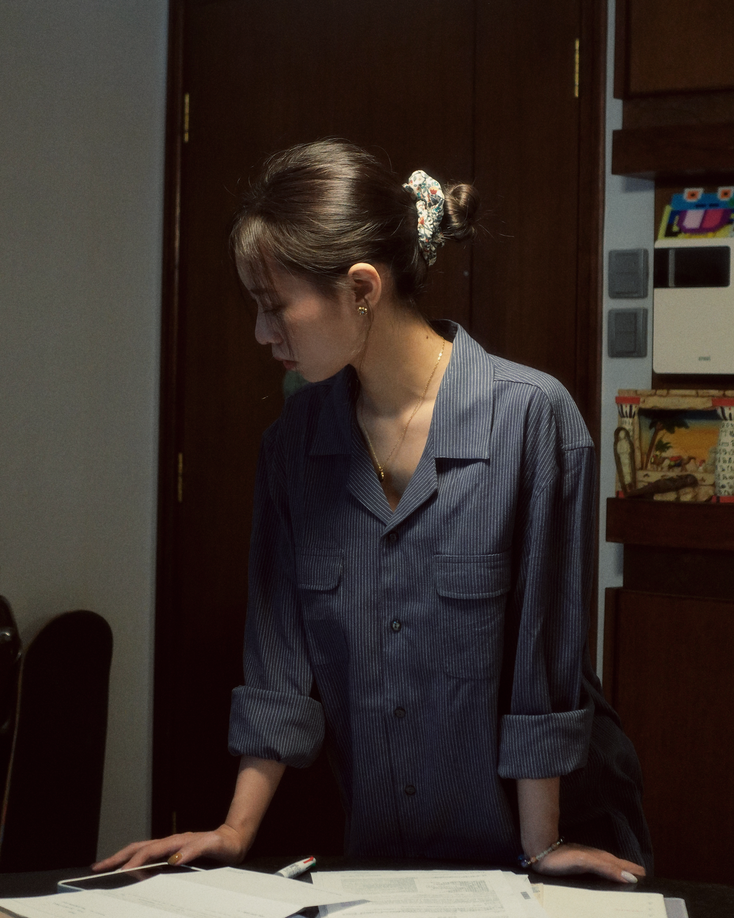 Beige Garden Scrunchie