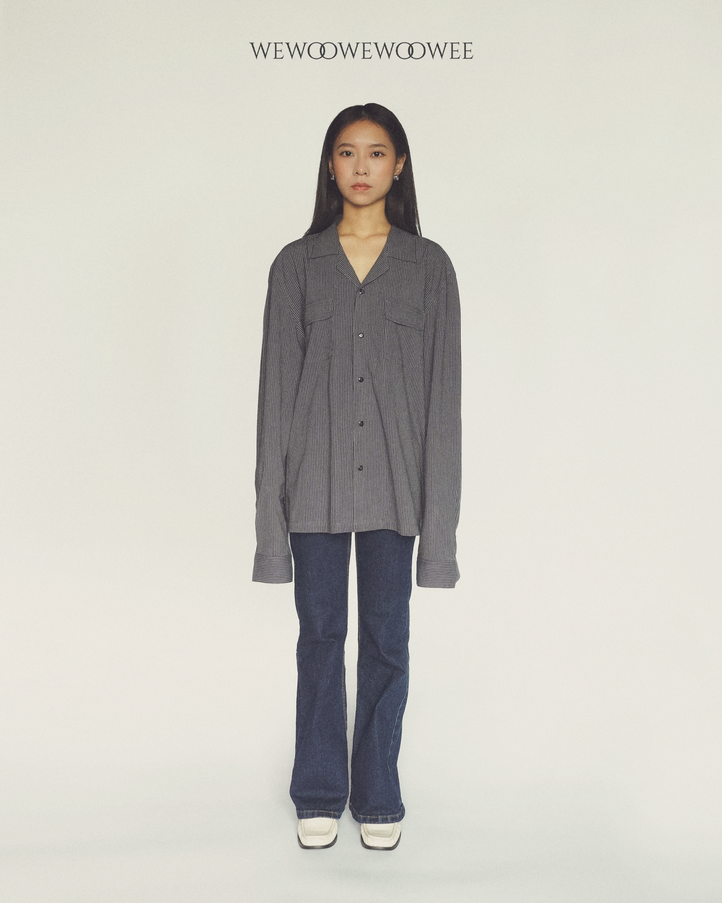 Lia Pocket Shirt - Striped Navy