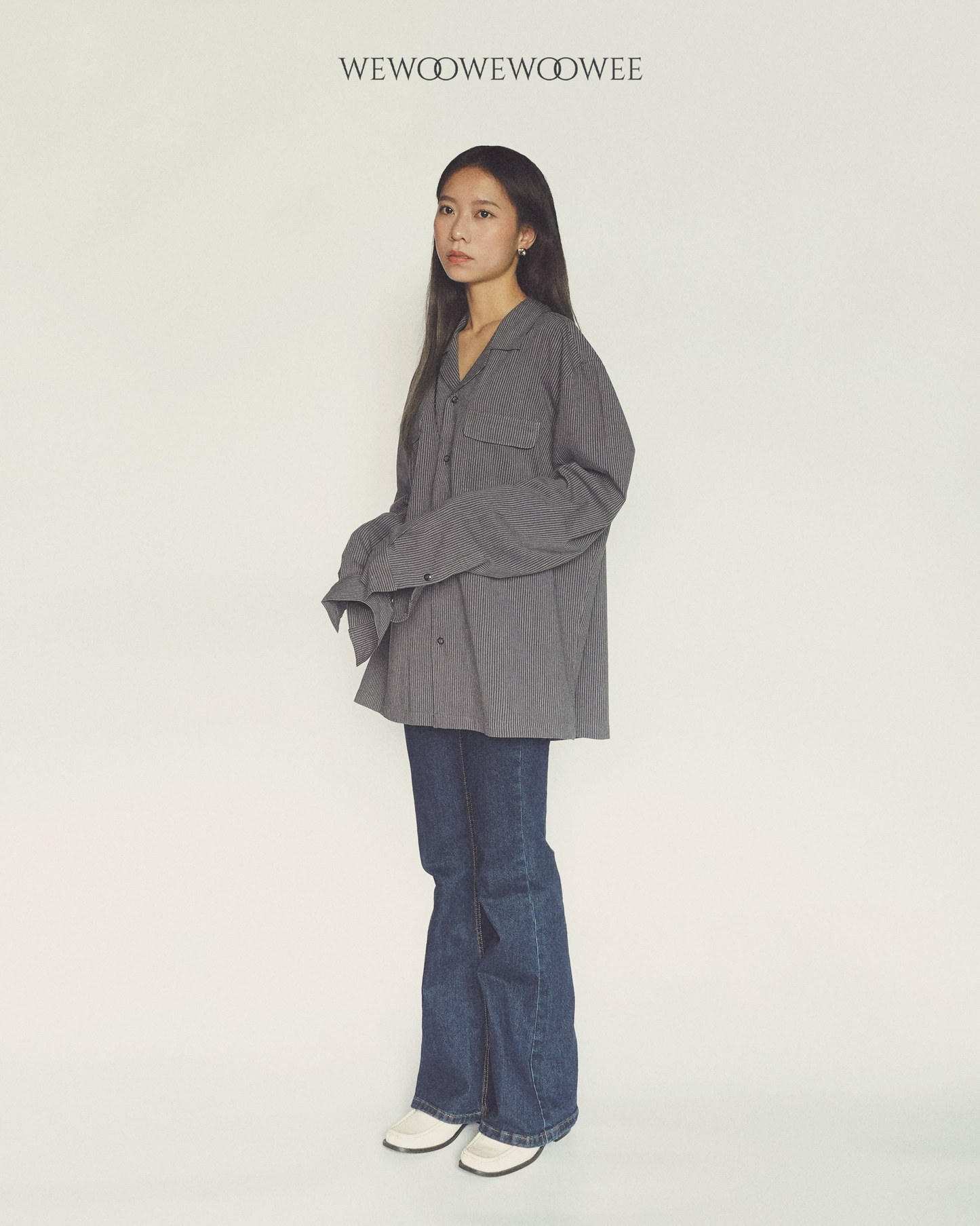 Lia Pocket Shirt - Striped Navy