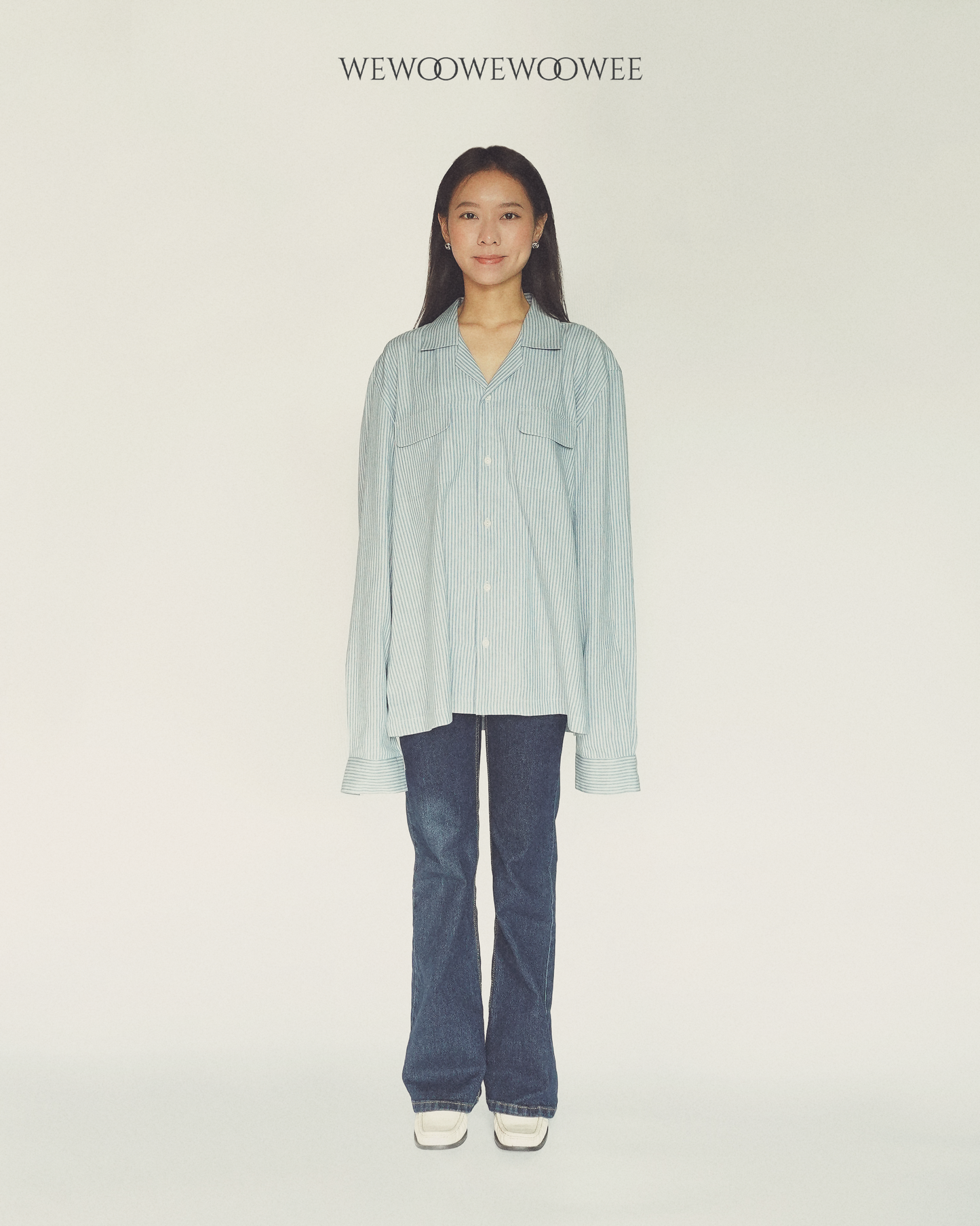 Lia Pocket Shirt - Striped Light Blue