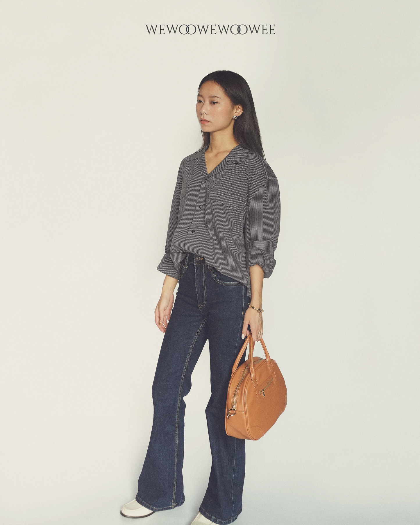 Lia Pocket Shirt - Striped Navy