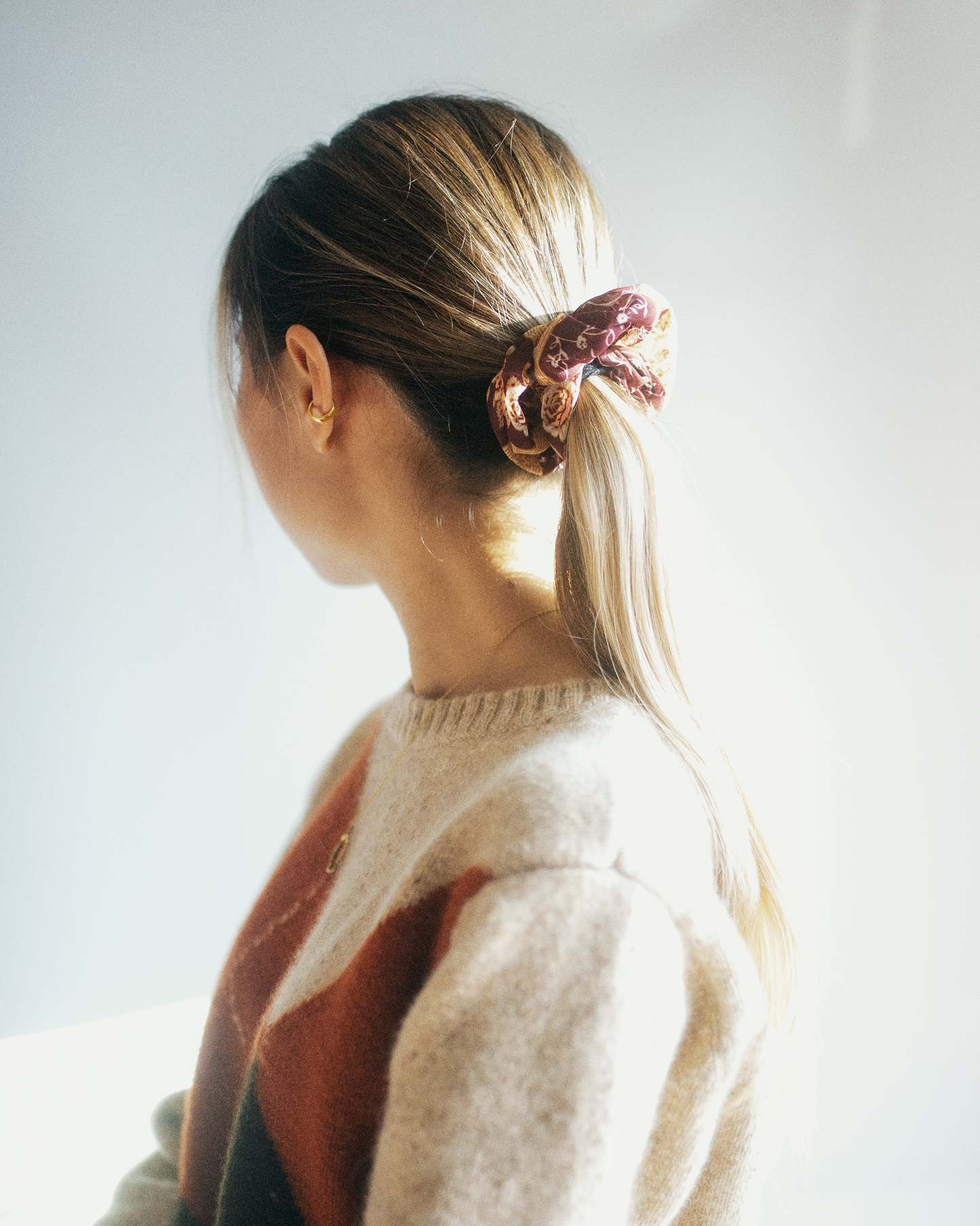 Red Retro Print Scrunchie