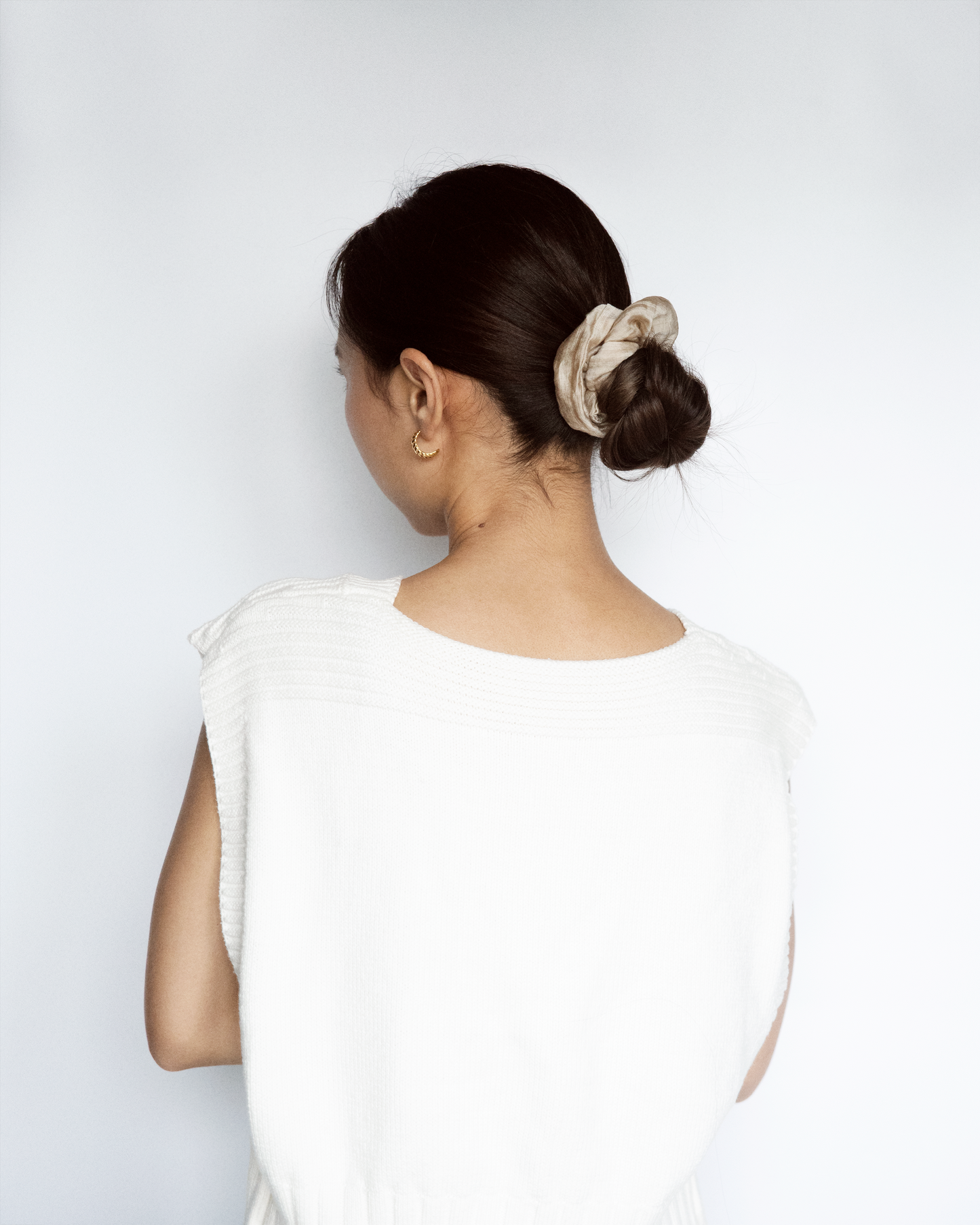 Striped Champagne Scrunchie
