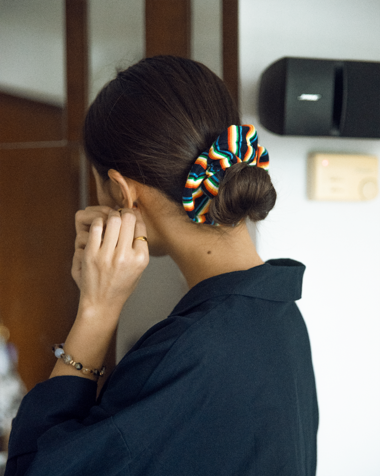 Rainbow Ribbed Scrunchie