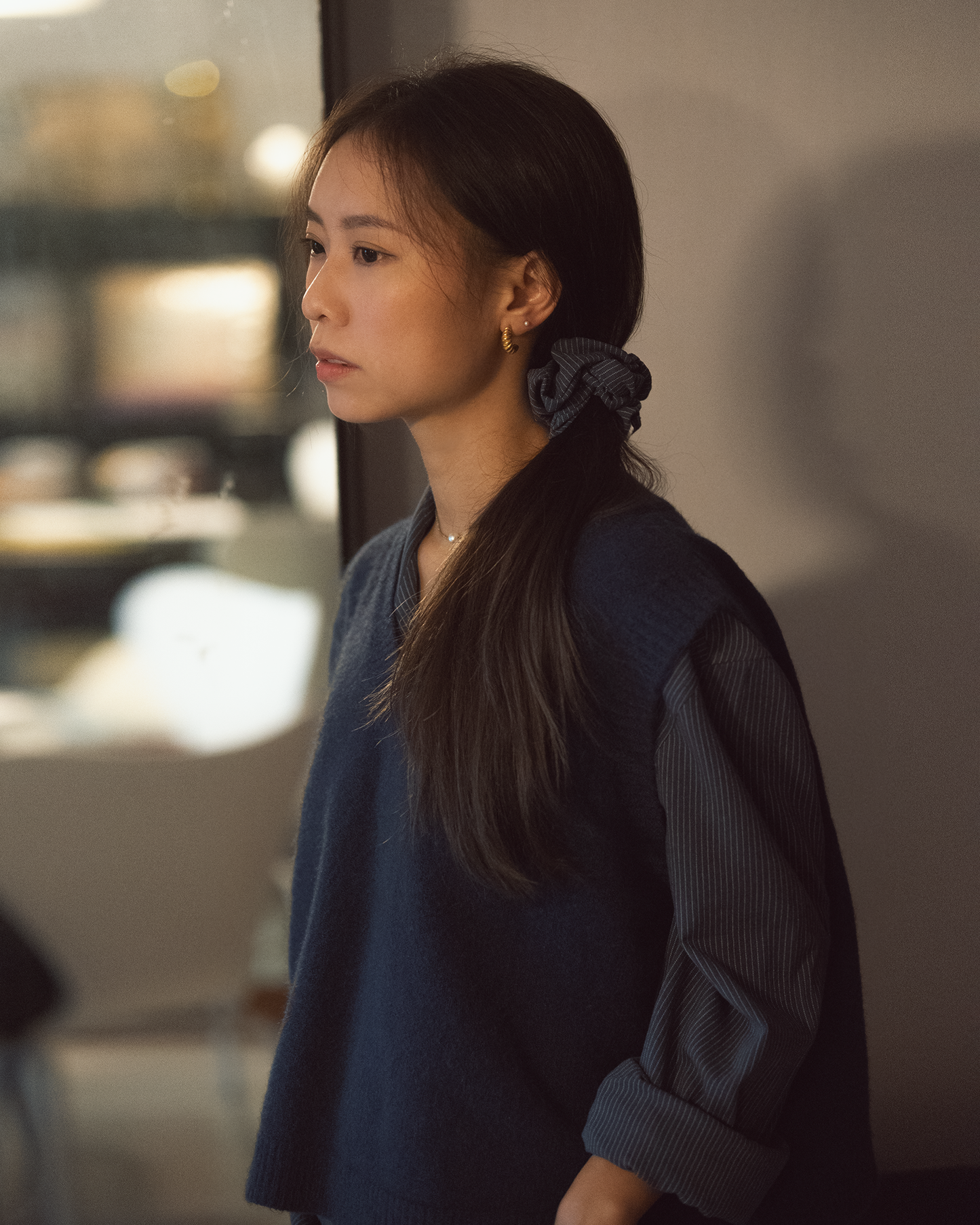 Lia Pocket Shirt - Striped Navy