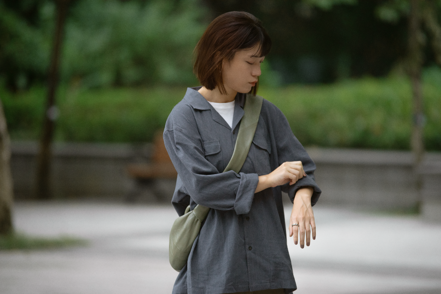 Lia Pocket Shirt - Striped Navy