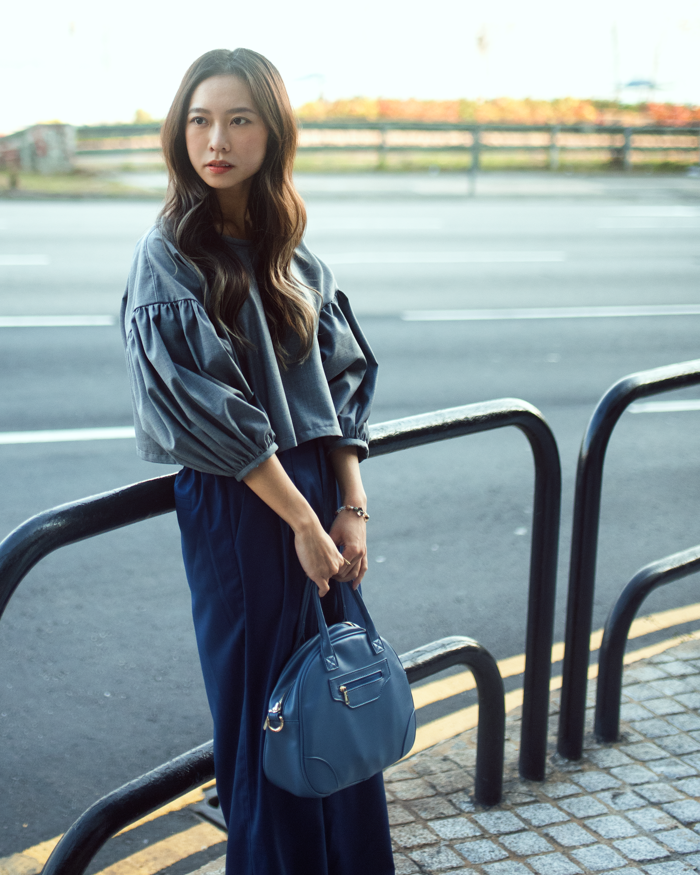 Bread Bag - Pu Leather Blue Dusk