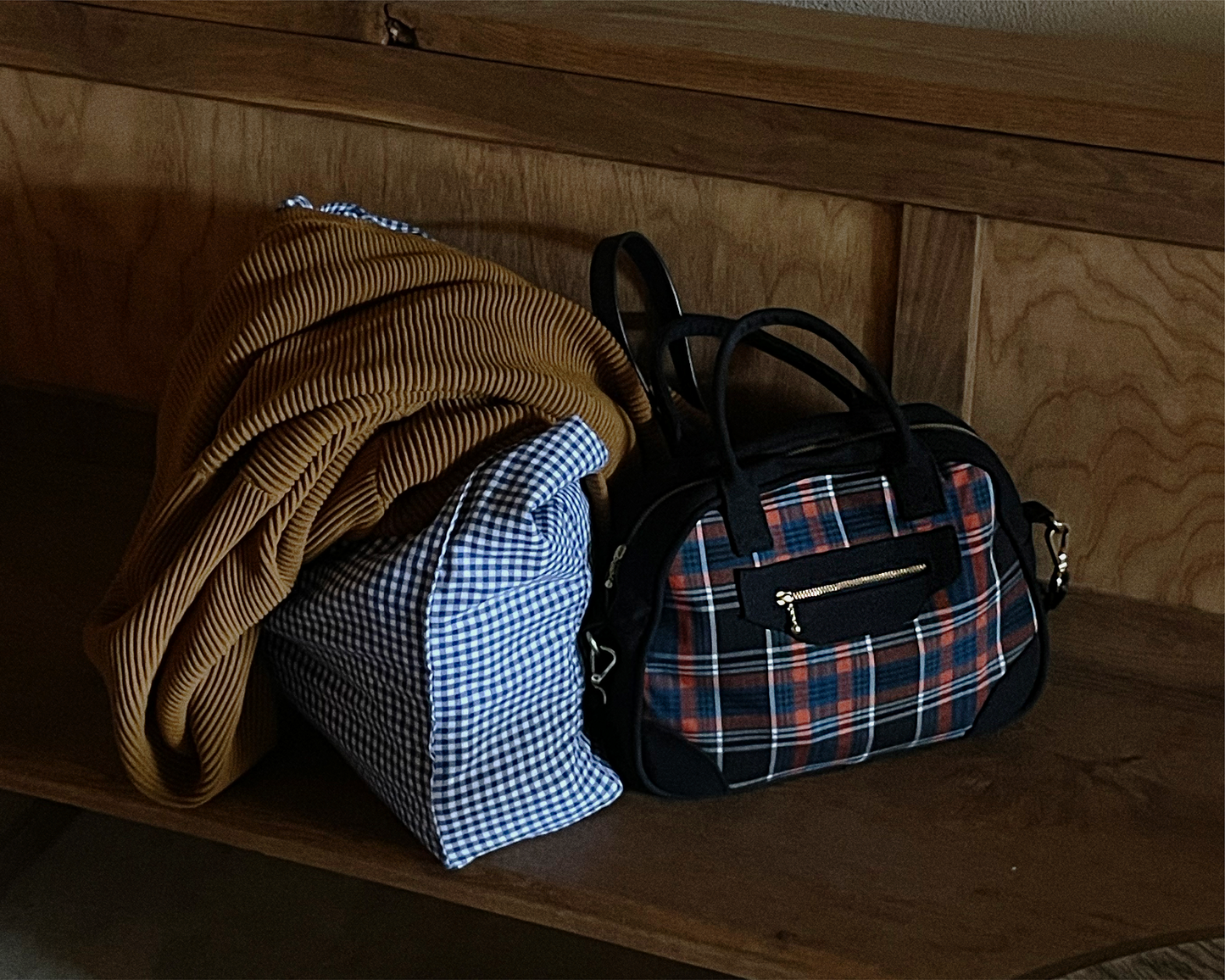 Bread Bag - Orange Checkered