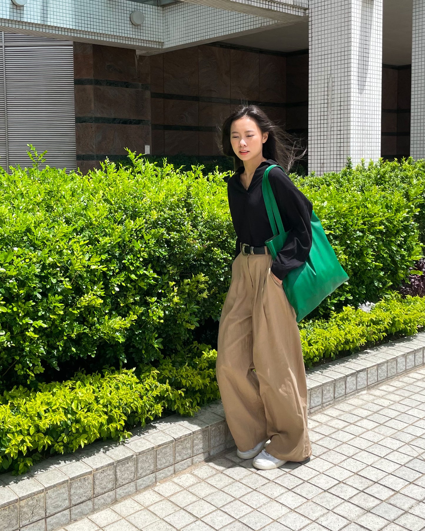 Square Tote - PU leather Bright Green