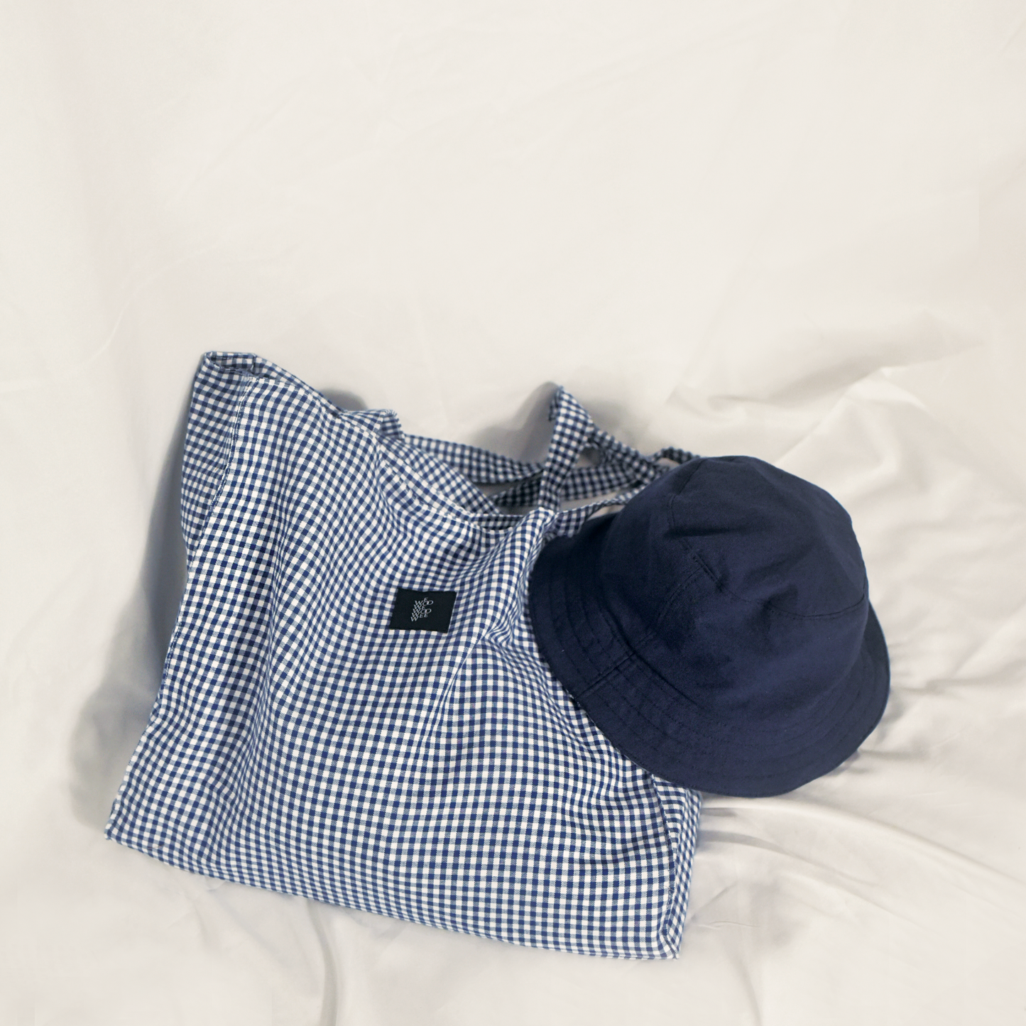 2-Sided Bucket Hat - Navy Gingham