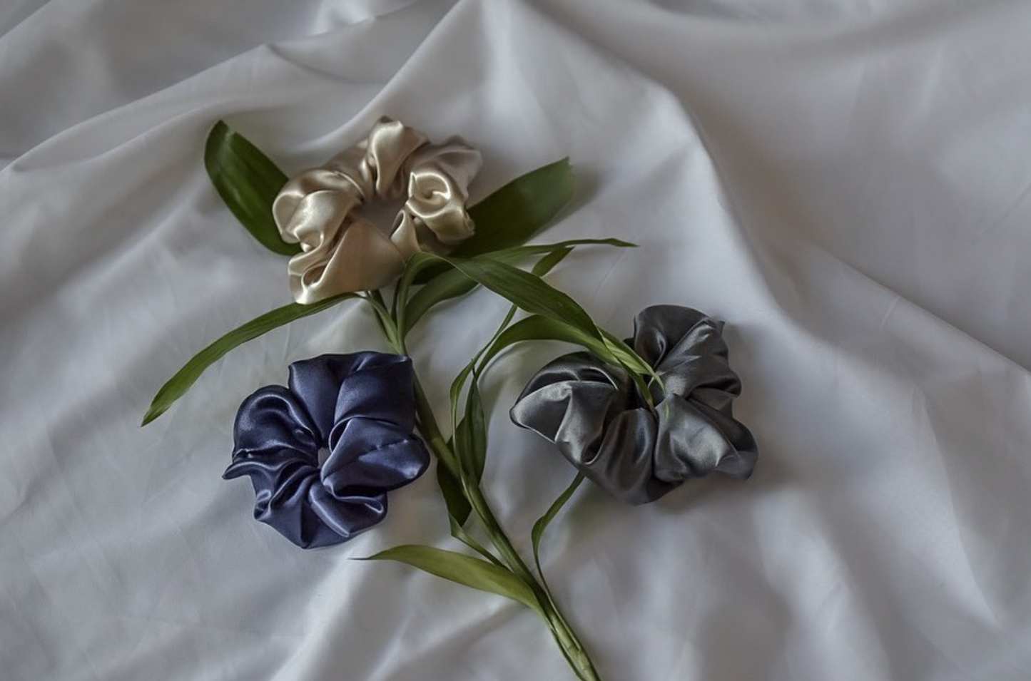 Silk-like Grey Scrunchie
