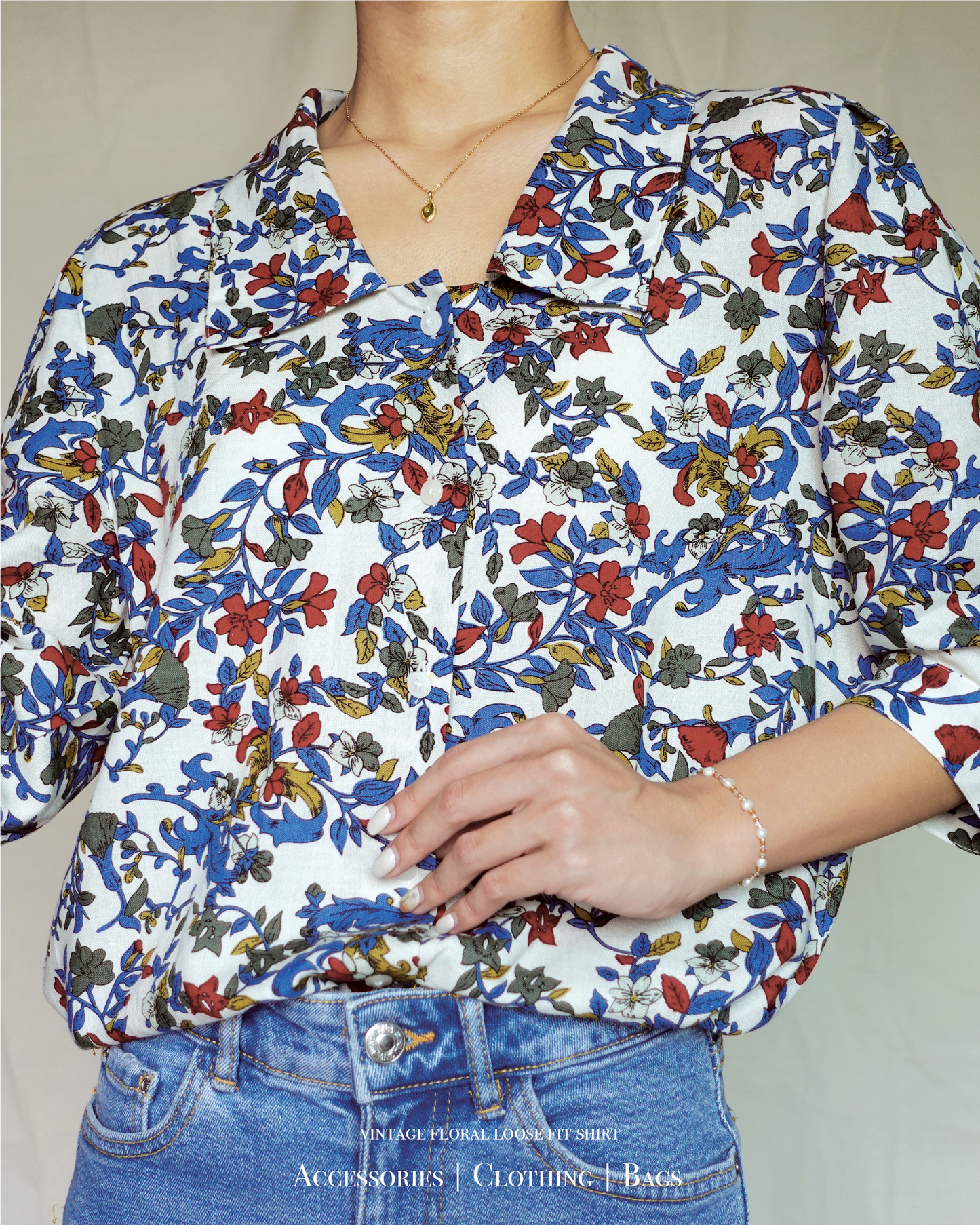 Loose Fit Shirt - Vintage Floral