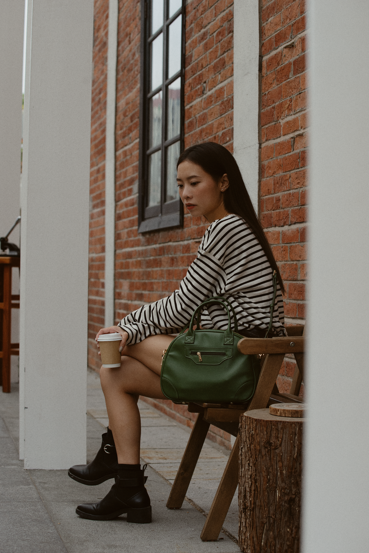 Bread Bag - Pu Leather Olive Army