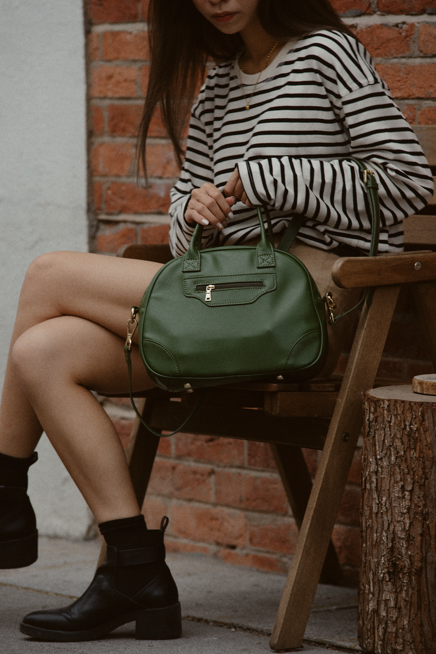 Bread Bag - Pu Leather Olive Army