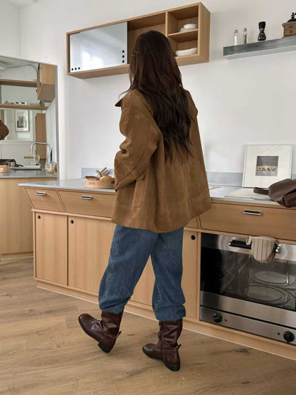 111541 - Faux Suede Autumn Coat