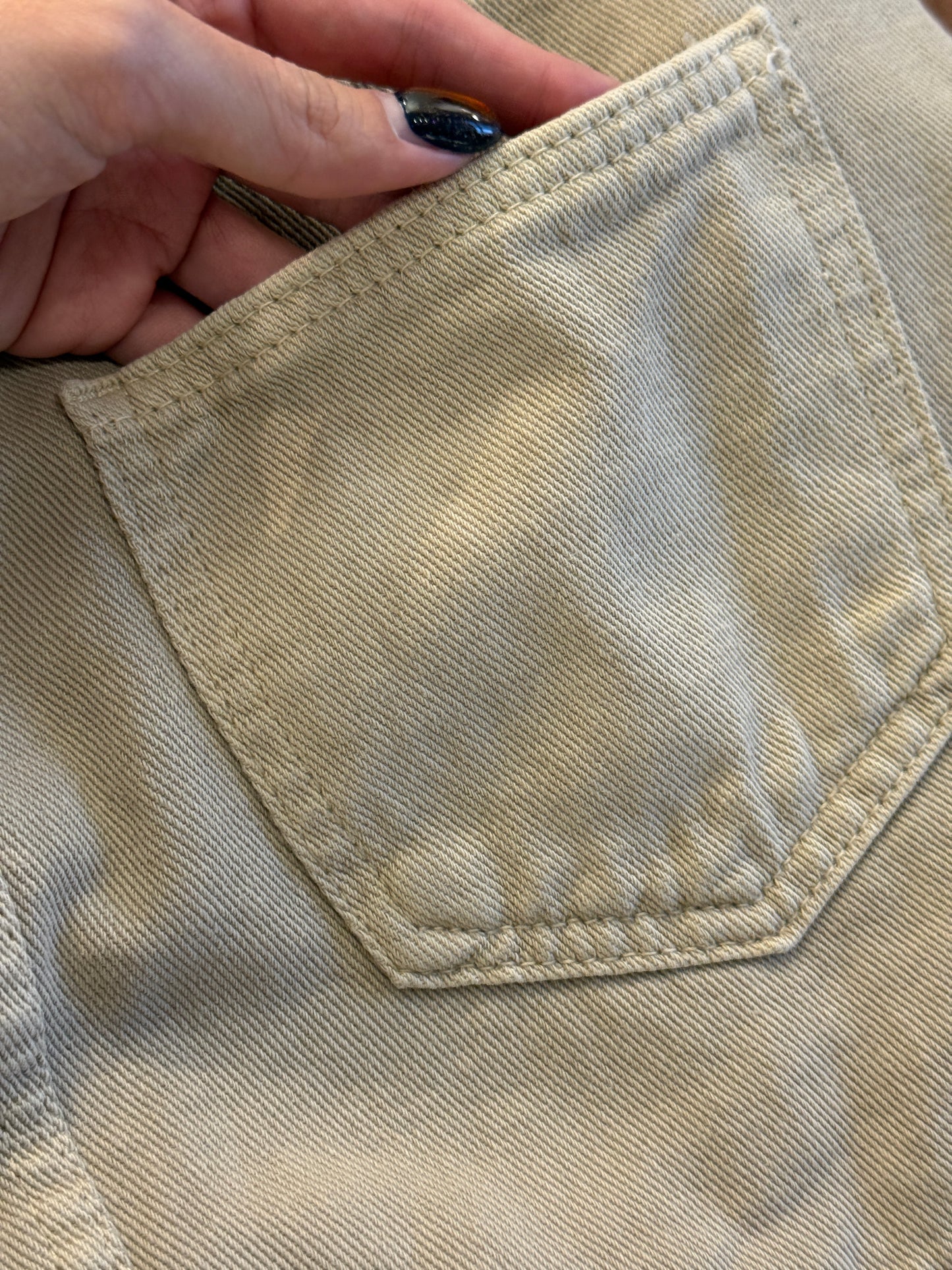 111550 - Khaki Cotton Mini Skirt