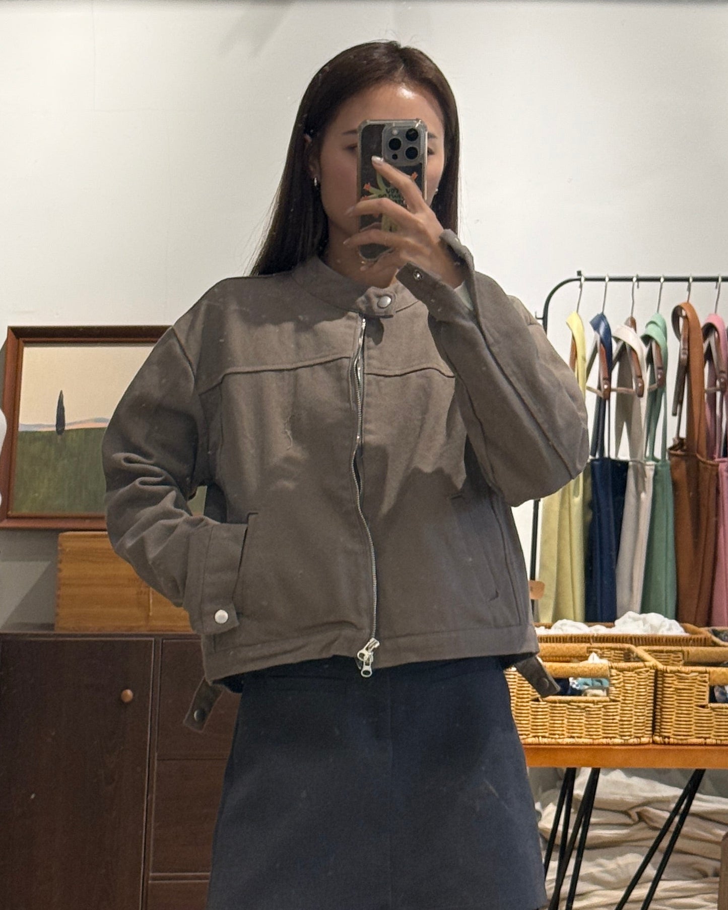 111555 - Washed Biker Jacket