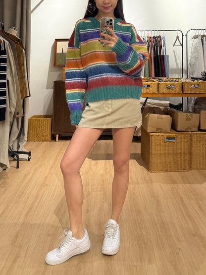 111550 - Khaki Cotton Mini Skirt