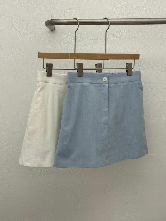 111512 - Banding White Mini Skirt