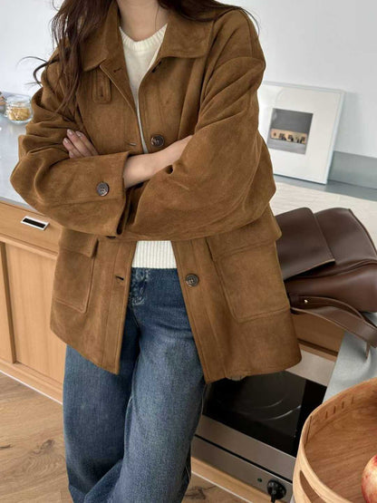 111541 - Faux Suede Autumn Coat