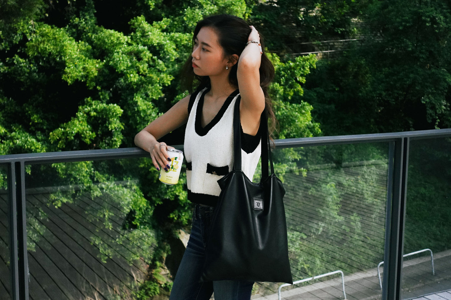 Sq.Tote - PU leather Black