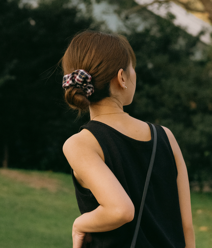 England Classic Checkered Scrunchie