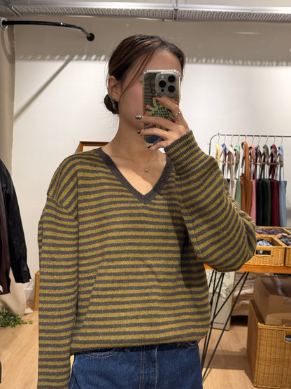 111549 - V Neck Stripe Top