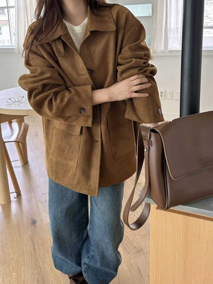 111541 - Faux Suede Autumn Coat