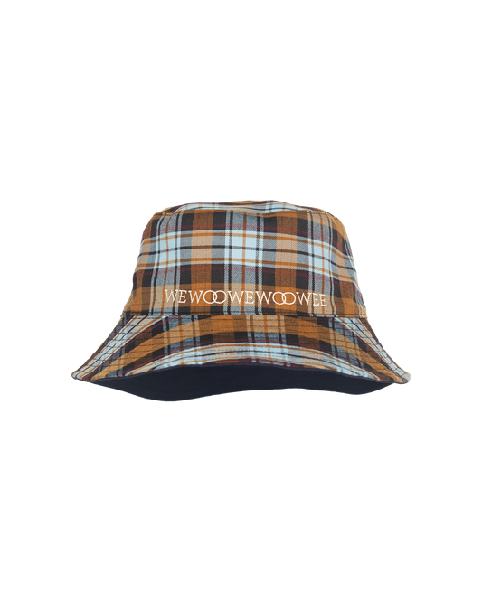 2-Sided Bucket Hat - Yellow Navy Joyful Checkered