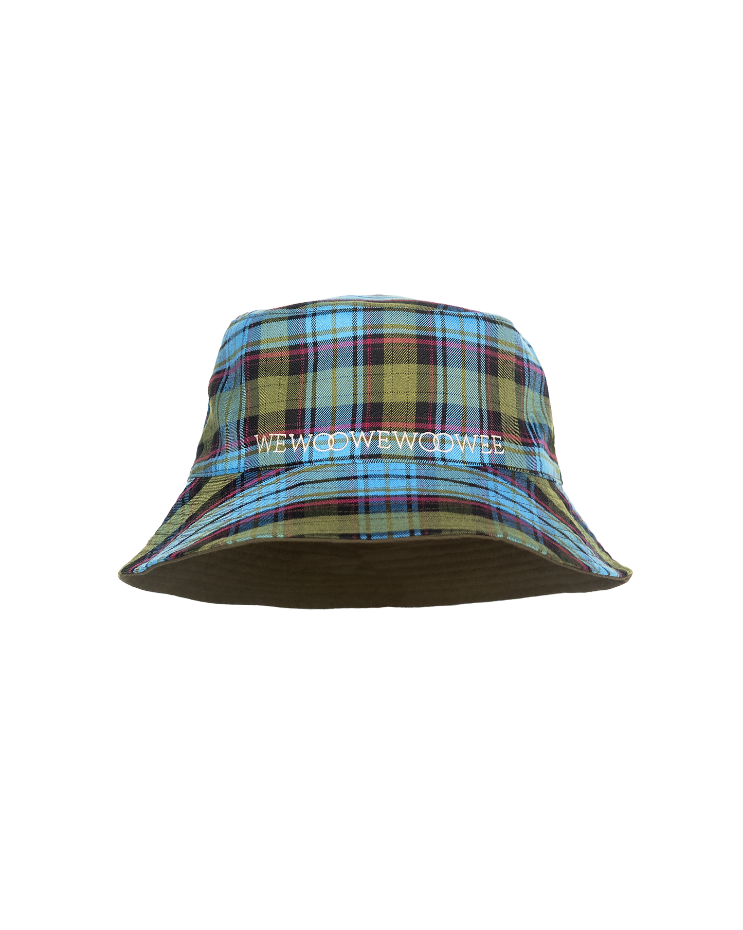 2-Sided Bucket Hat - Blue Olive Joyful Checkered