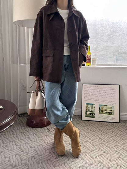 111541 - Faux Suede Autumn Coat