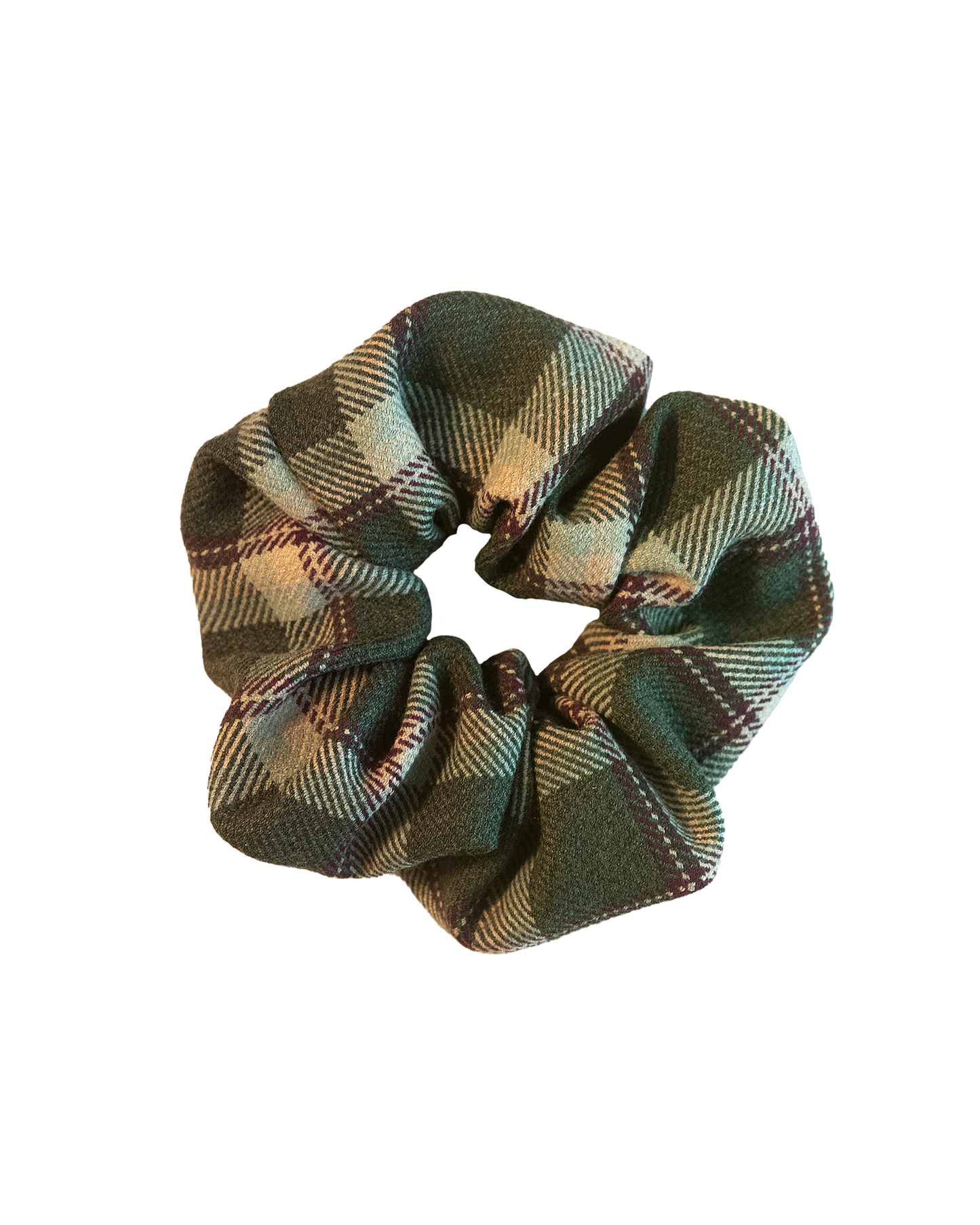 England Green Checkered Scrunchie