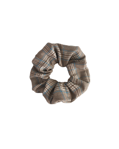 England Khaki Checkered Scrunchie